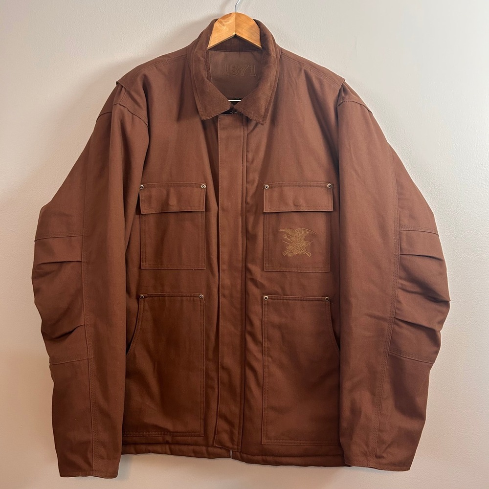 1871 Jacket Mens XL Brown Duck‎ Canvas Quilted Fleece Lined Work Barn Coat NRA